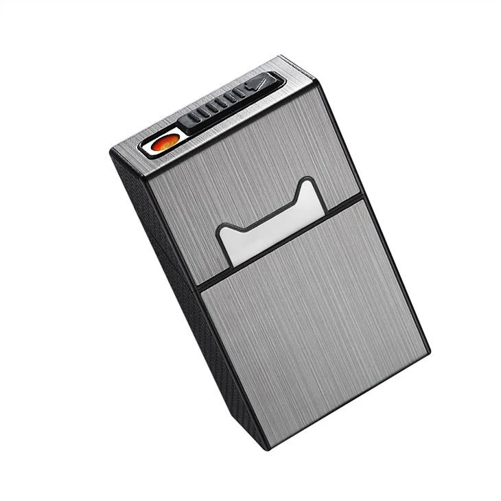 Hộp đựng thuốc lá có bật lửa điện tử USB